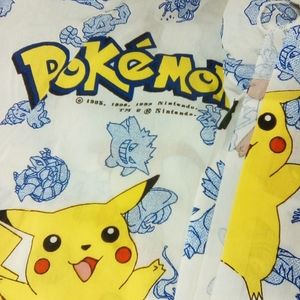Vintage Pokemon 1998 Twin Fitted  Sheet Pillow Cases 1st Gen Nintendo